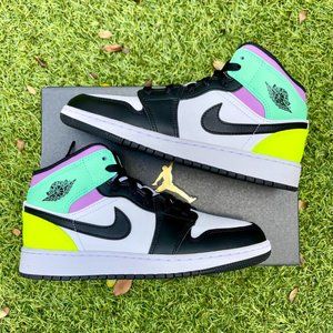 Nike Air Jordan 1 mid black multicolor shoes